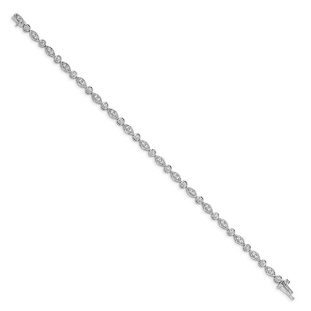 14K WHITE GOLD - LAB DIAMOND FANCY BRACELET