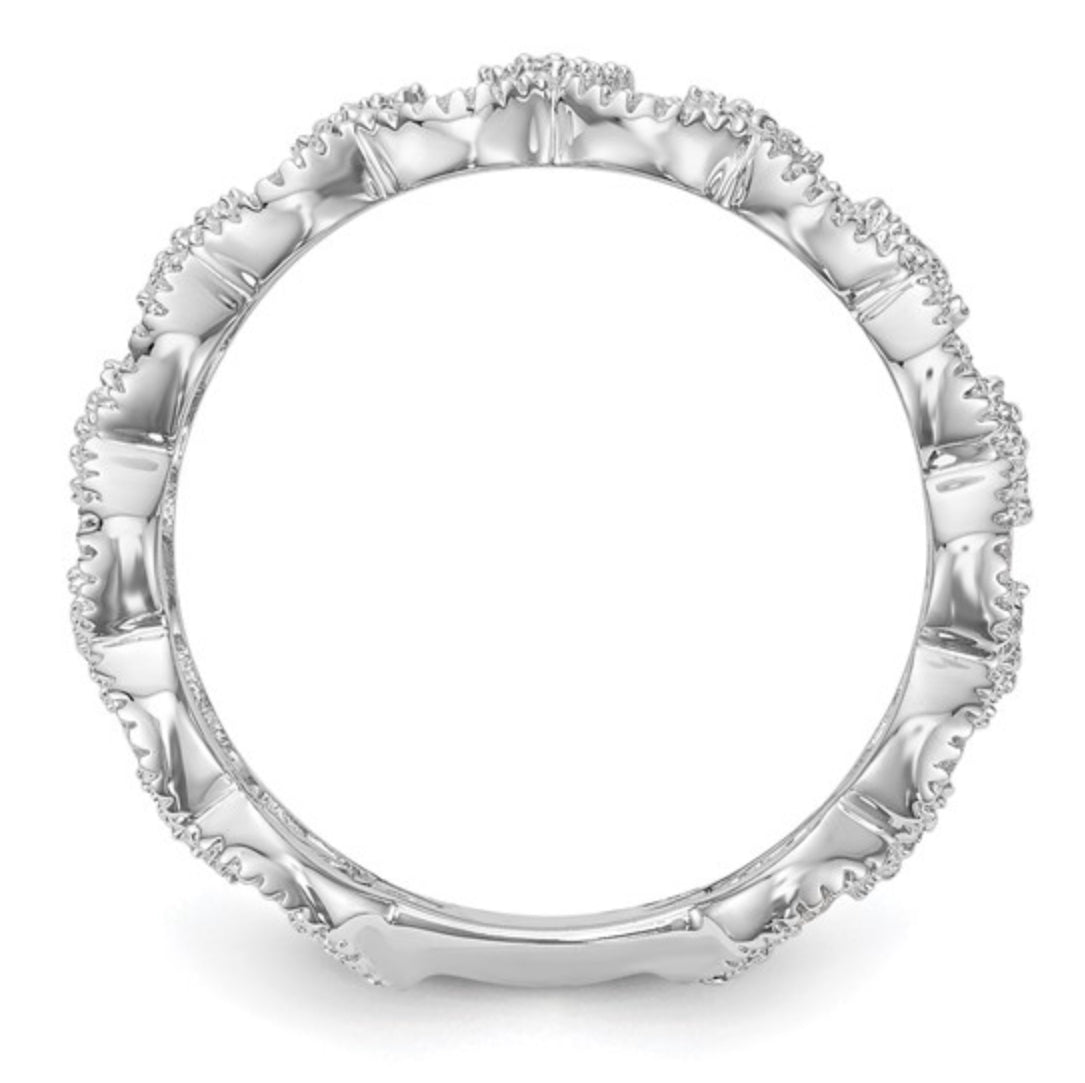 14K WHITE GOLD - LAB DIAMOND FASHION RING