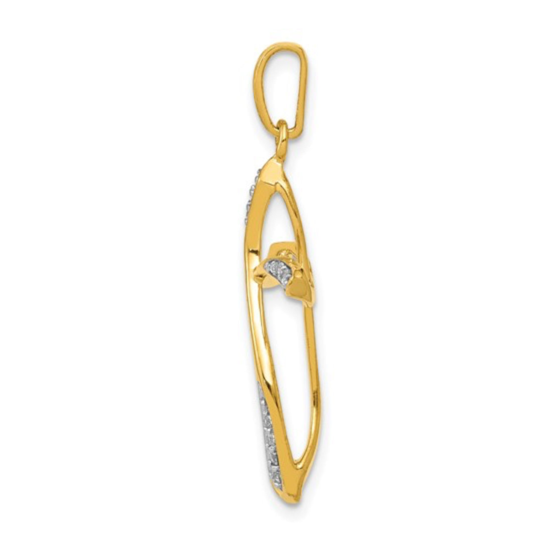 14K GOLD - LAB DIAMOND WOMEN’S CROSS PENDANT