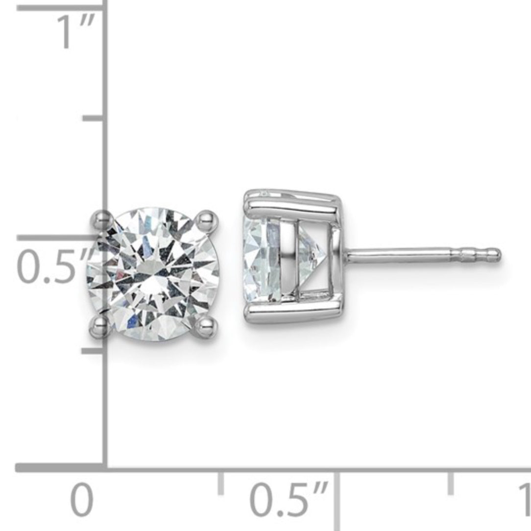 14K WHITE GOLD - LAB DIAMOND ROUND STUD EARRINGS