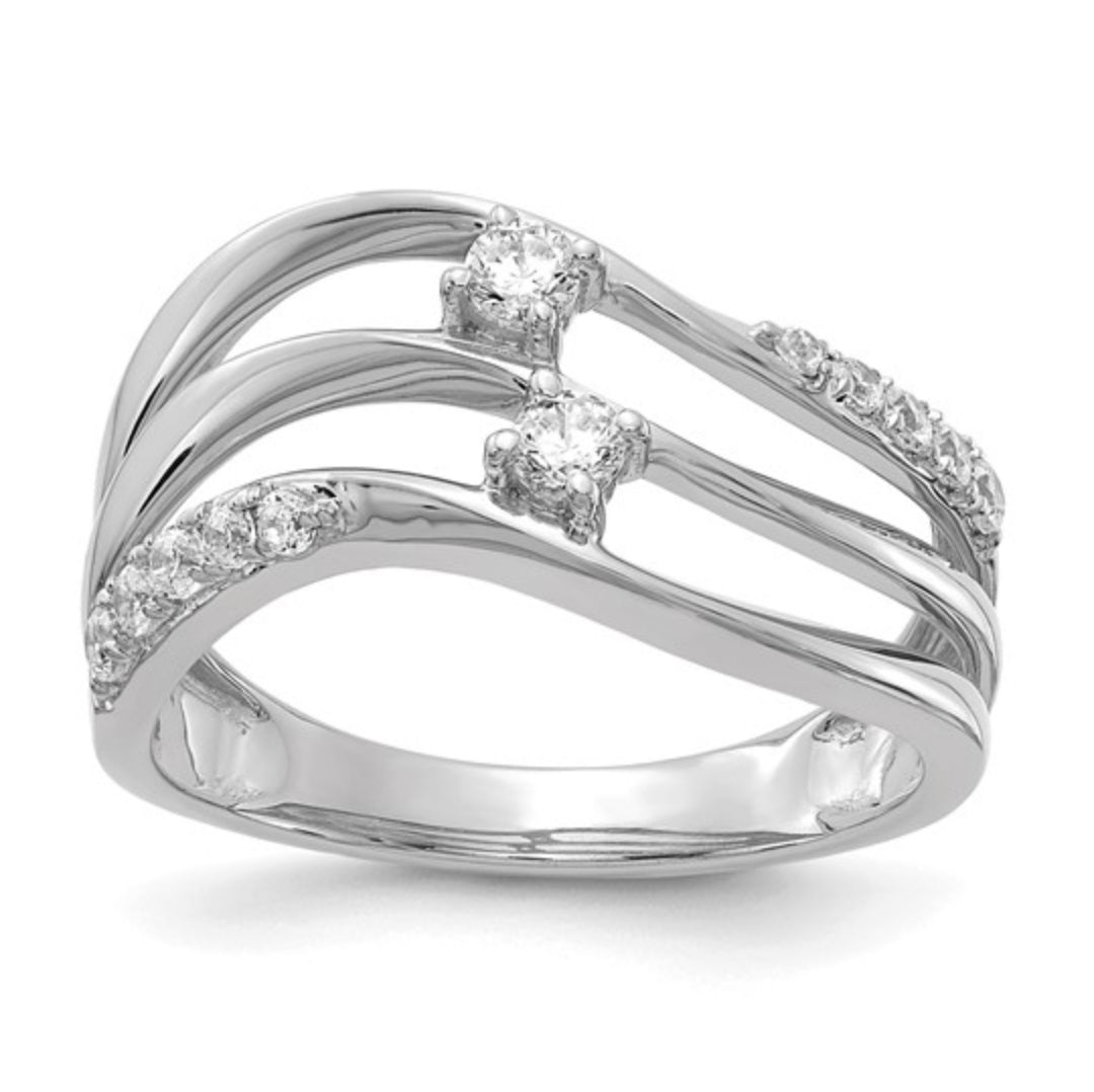 14K WHITE GOLD - LAB DIAMOND FASHION RING
