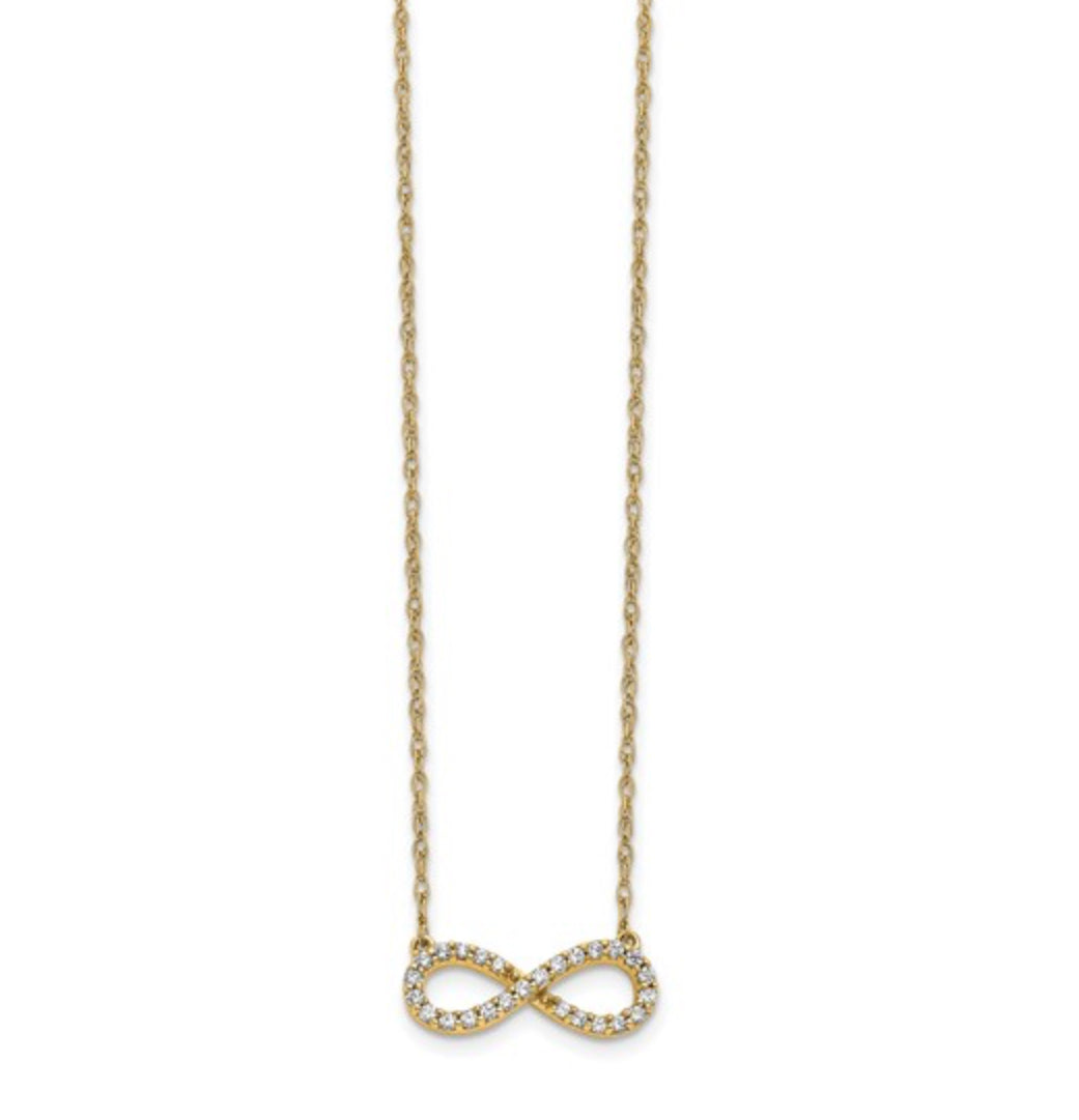14K GOLD - LAB DIAMOND INFINITY NECKLACE