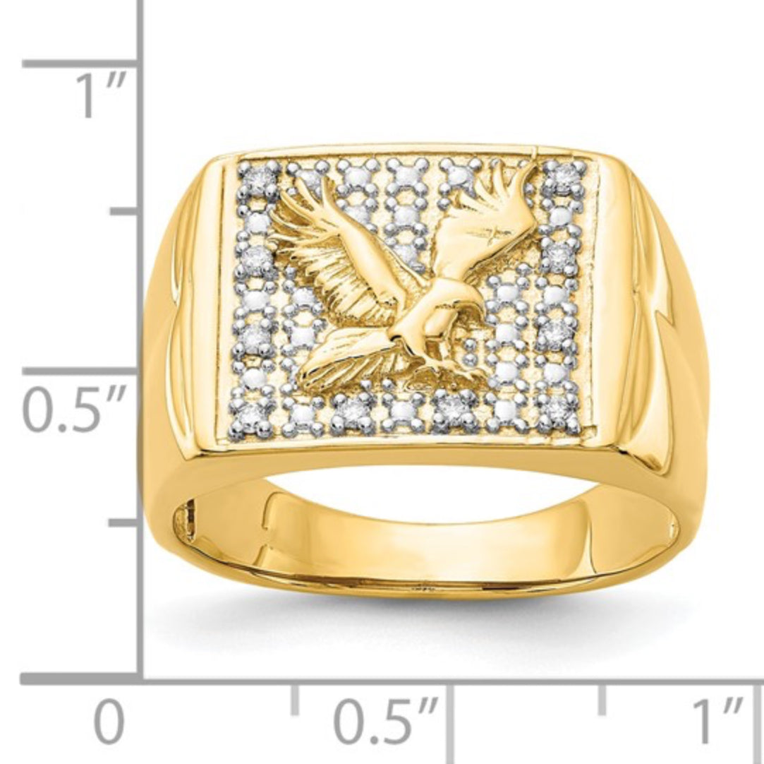 14K GOLD - MEN’S DIAMOND EAGLE RING
