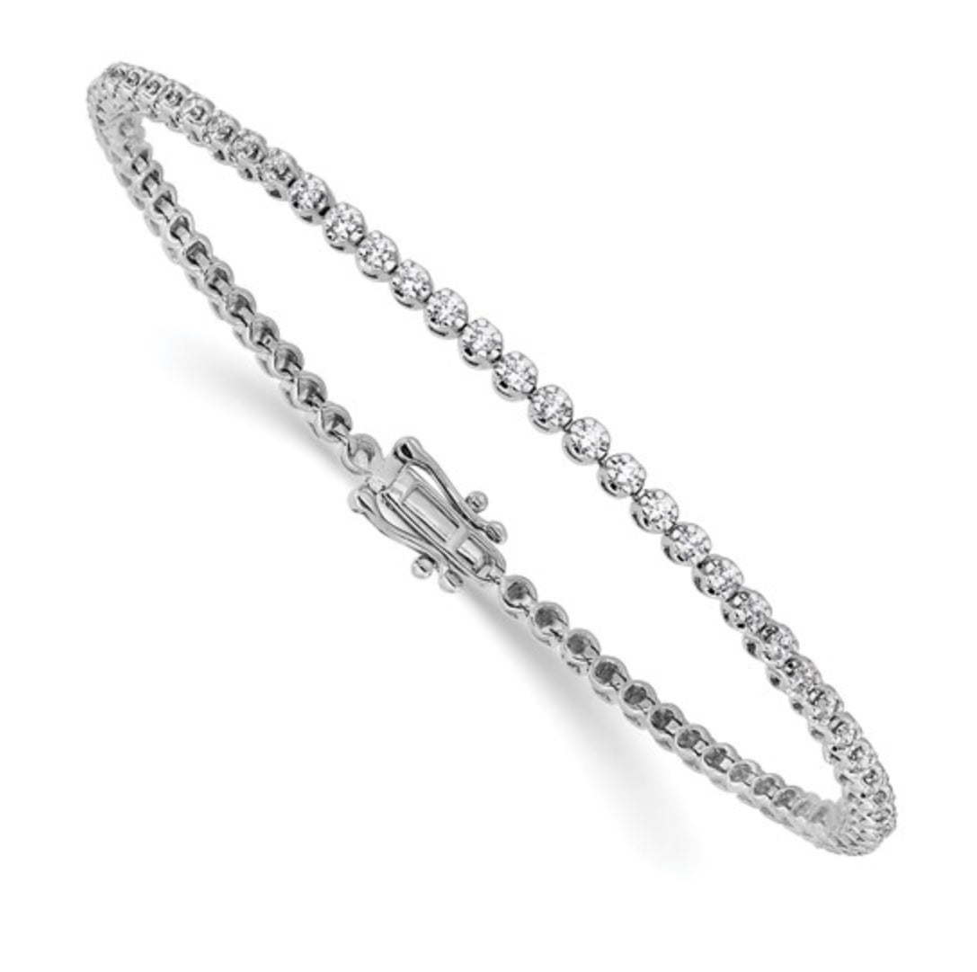 14K WHITE GOLD - LAB DIAMOND TENNIS BRACELET