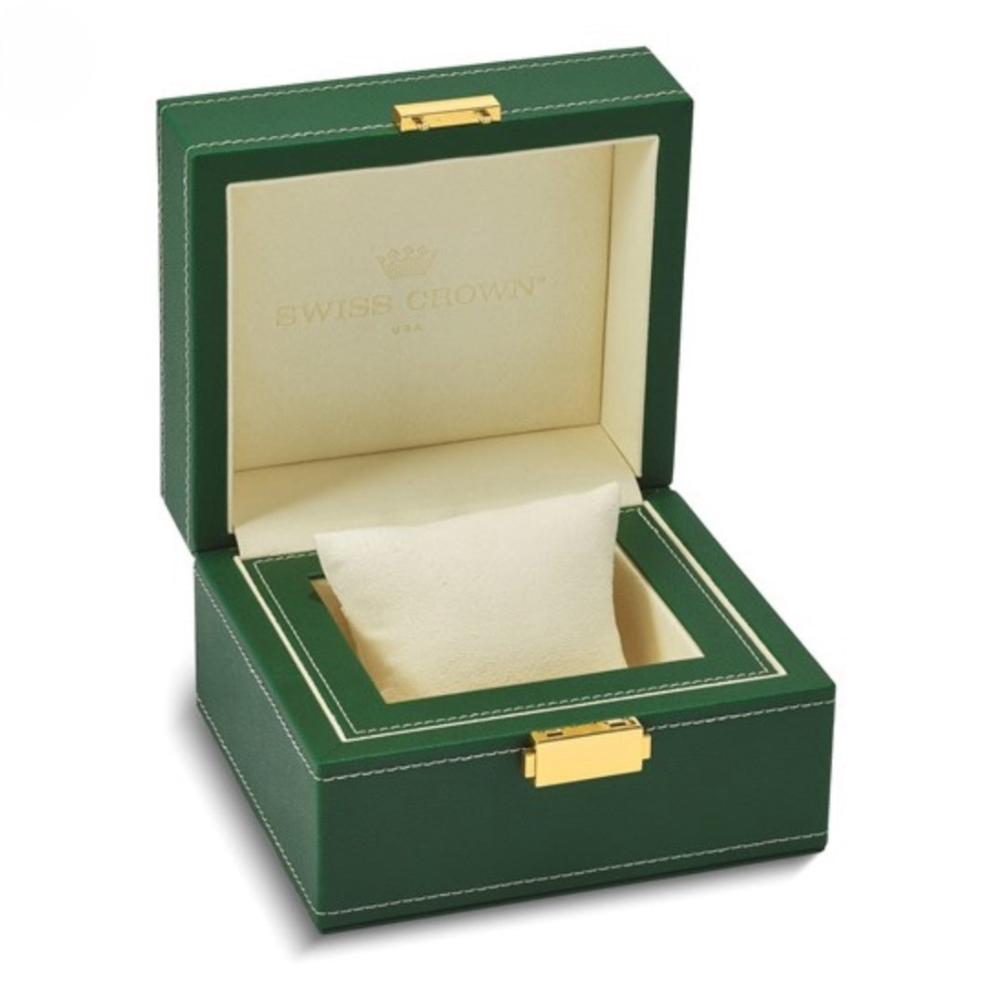 CERTIFIED PRE-OWNED ROLEX - JUBILEE DATEJUST GREEN DIAMOND DIAL & FLUTED BEZEL WATCH