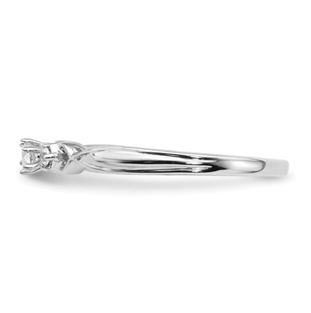 14K GOLD - LAB DIAMOND 3 STONE RING