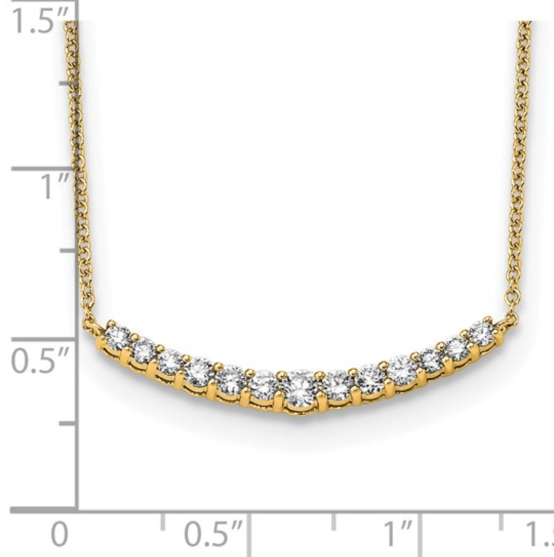14K GOLD - LAB DIAMOND BAR NECKLACE