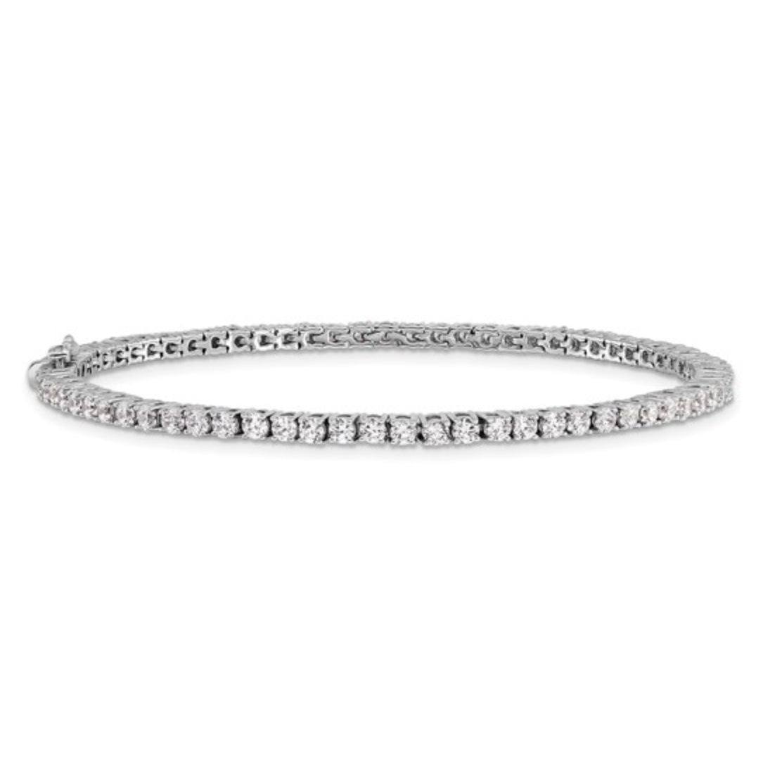 14K WHITE GOLD - LAB DIAMOND TENNIS BRACELET