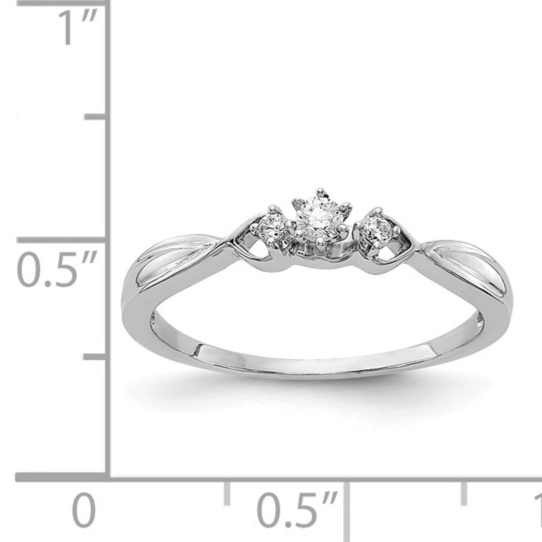 14K GOLD - LAB DIAMOND 3 STONE RING