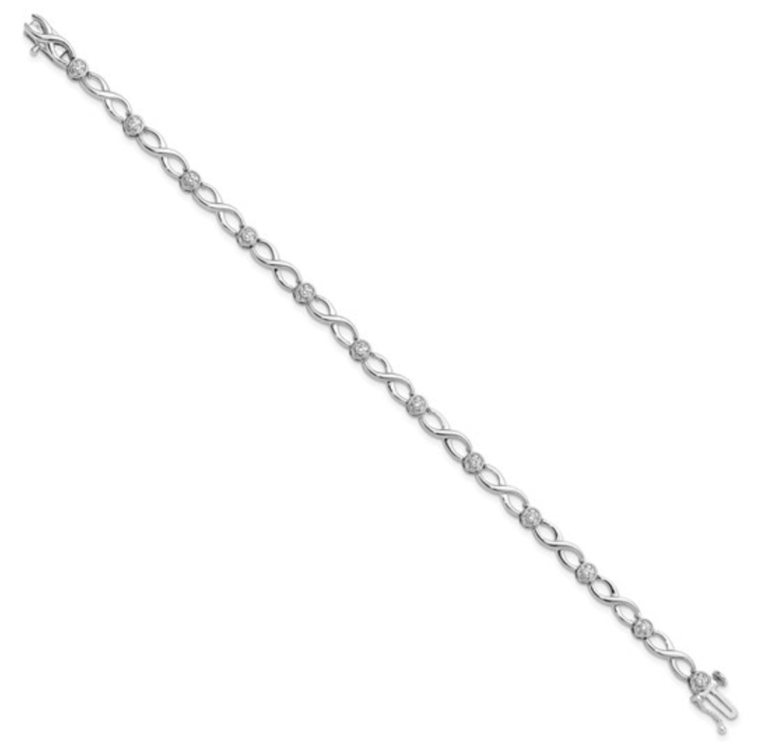 14K WHITE GOLD - LAB DIAMOND INFINITY BRACELET