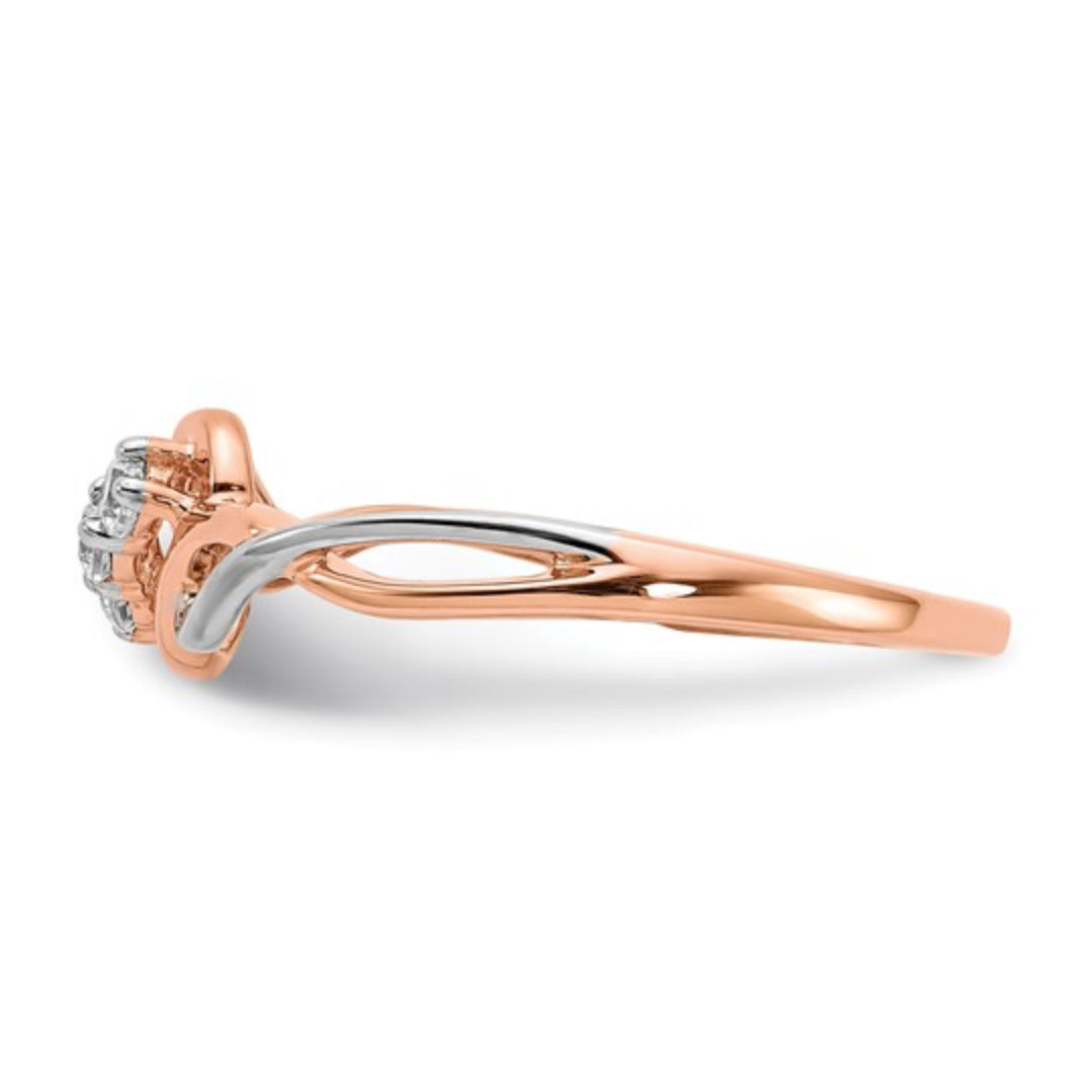14K TWO-TONE GOLD - LAB DIAMOND POLISHED TWIST RING