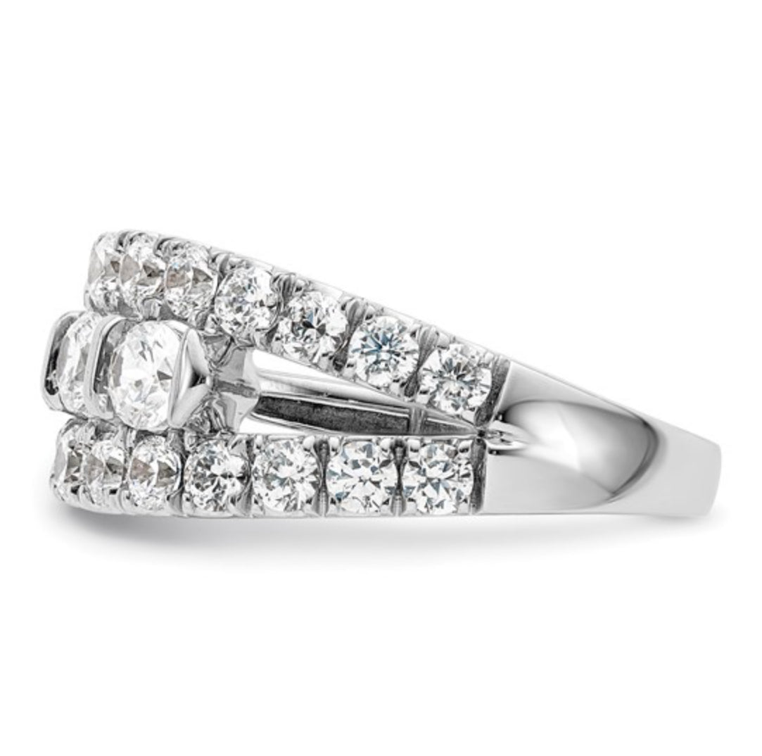 14K GOLD - LAB DIAMOND FANCY BAND RING
