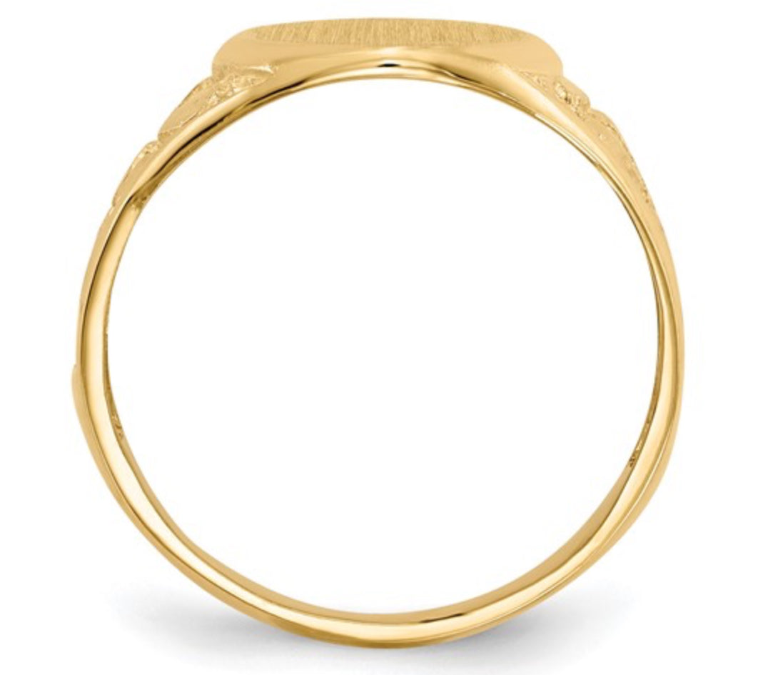 14K GOLD - FANCY SIGNET RING