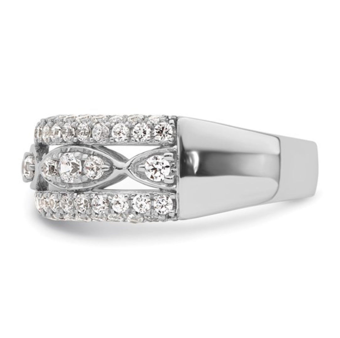 14K WHITE GOLD - LAB DIAMOND FASHION RING