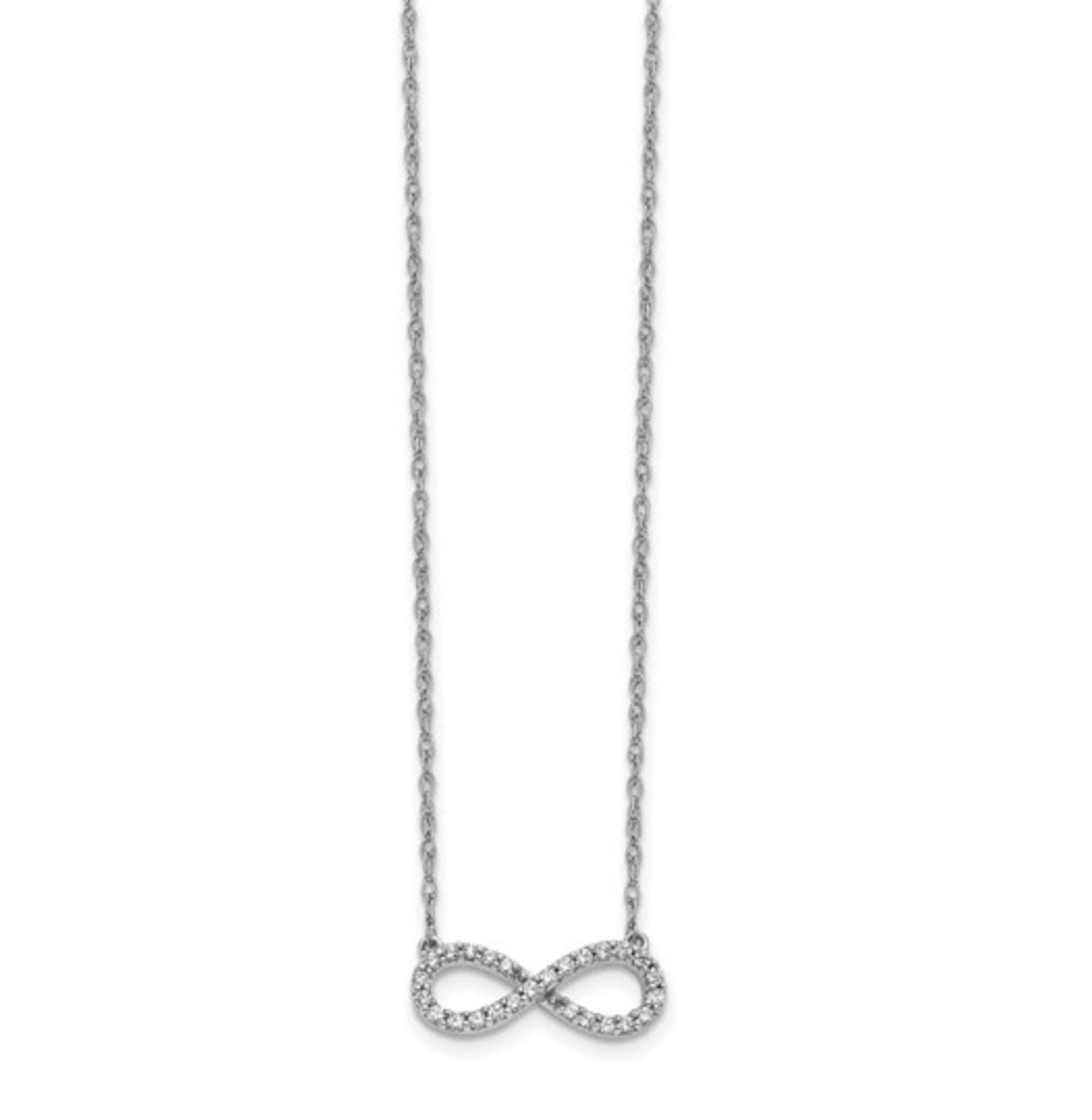14K WHITE GOLD - LAB DIAMOND INFINITY NECKLACE