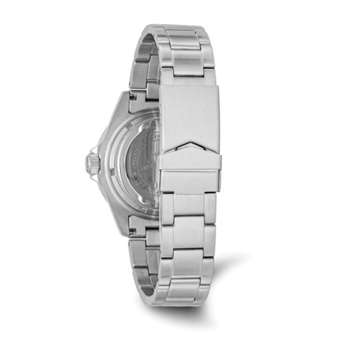 CHARLES HUBERT - STAINLESS STEEL BLACK DIAL WITH DATE WATCH