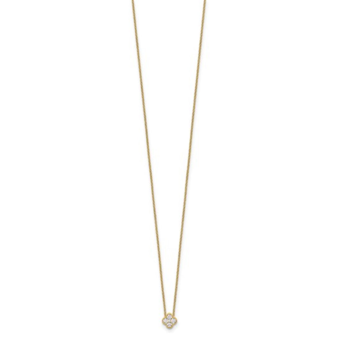 14K GOLD - LAB DIAMOND BLOOM NECKLACE