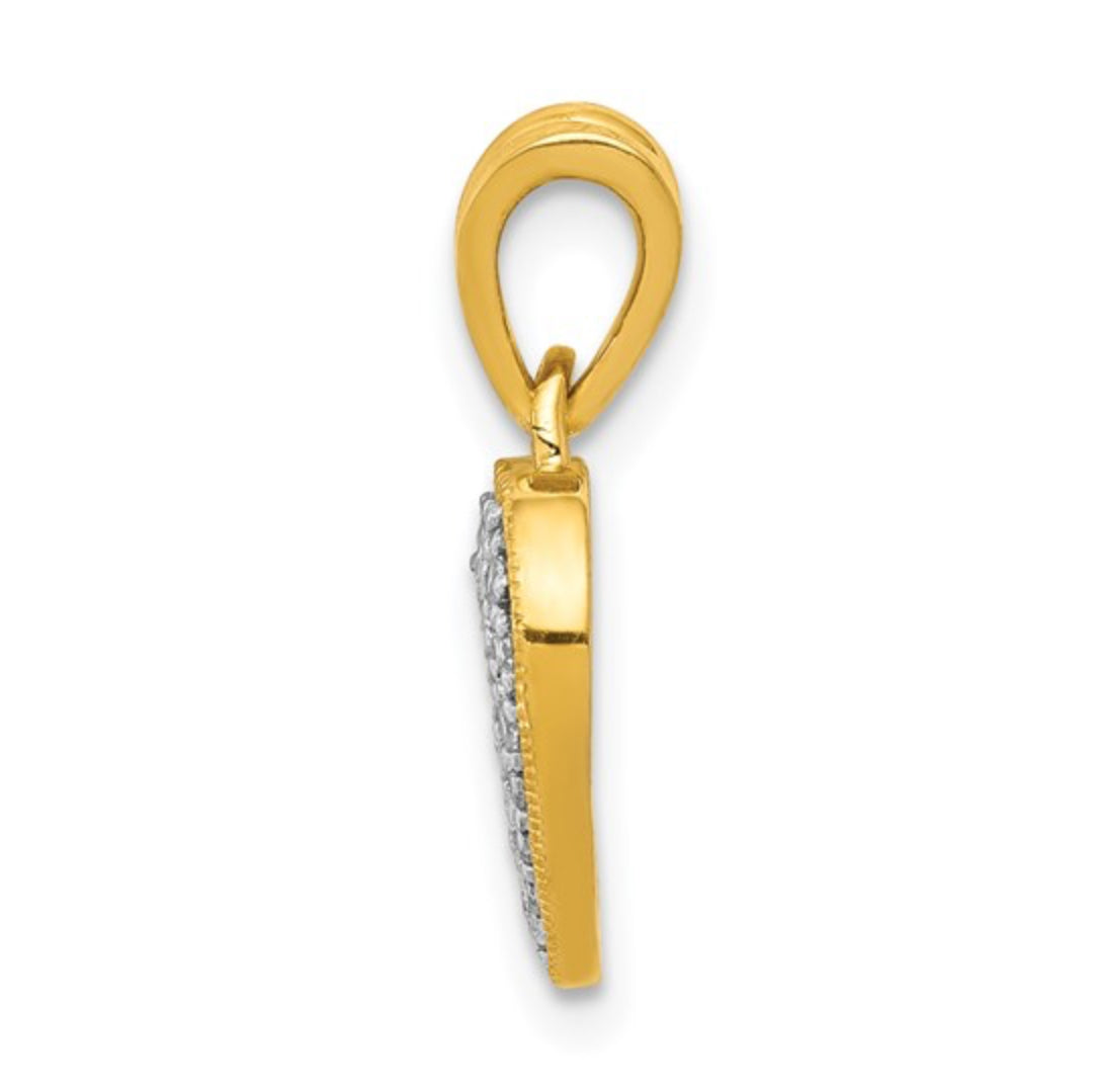 14K GOLD - LAB DIAMOND HEART PENDANT