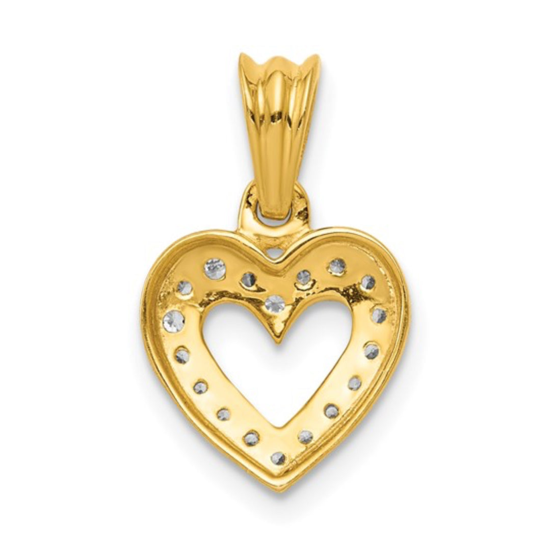 14K GOLD - LAB DIAMOND HEART PENDANT