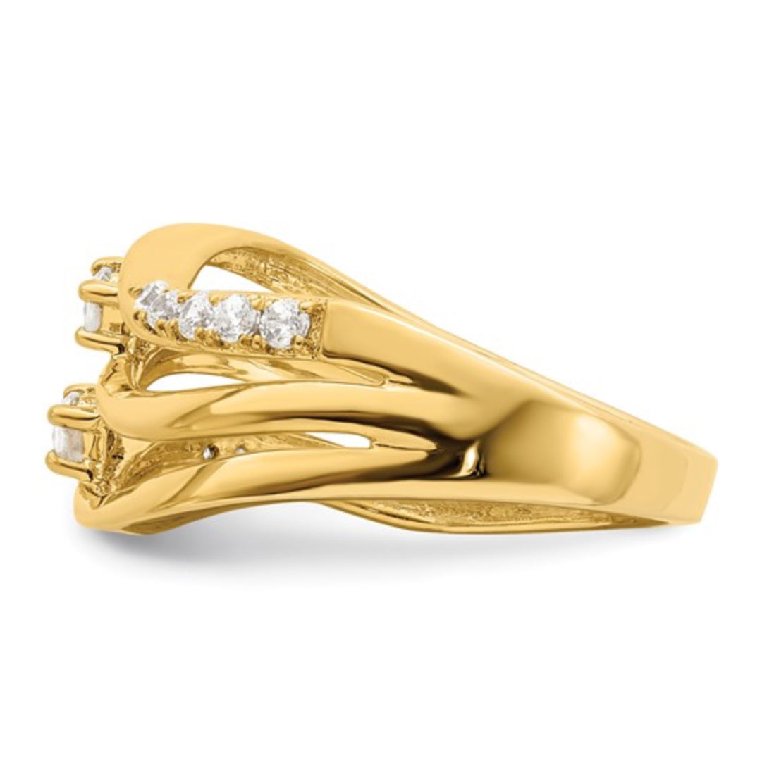 14K GOLD - LAB DIAMOND FASHION RING