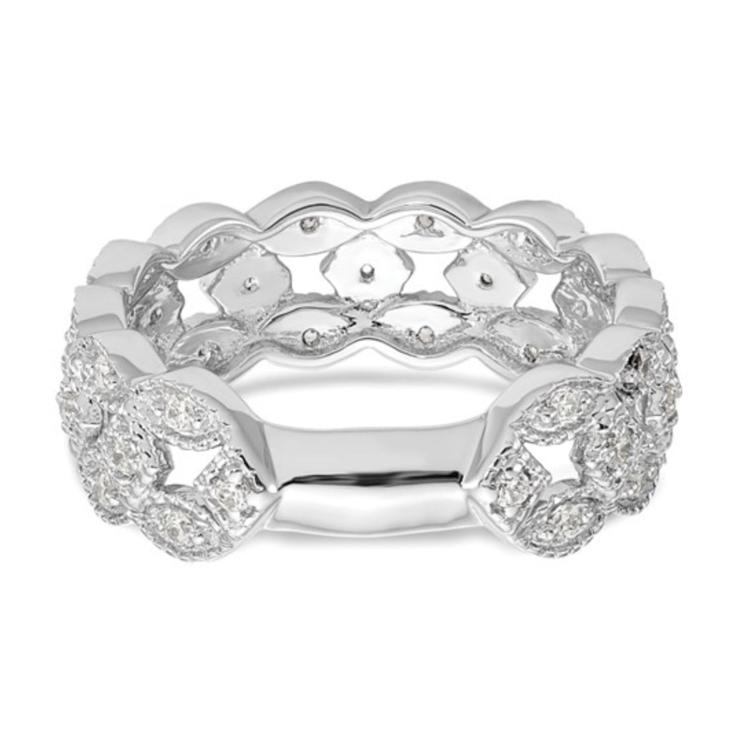 14K WHITE GOLD - LAB DIAMOND FASHION RING