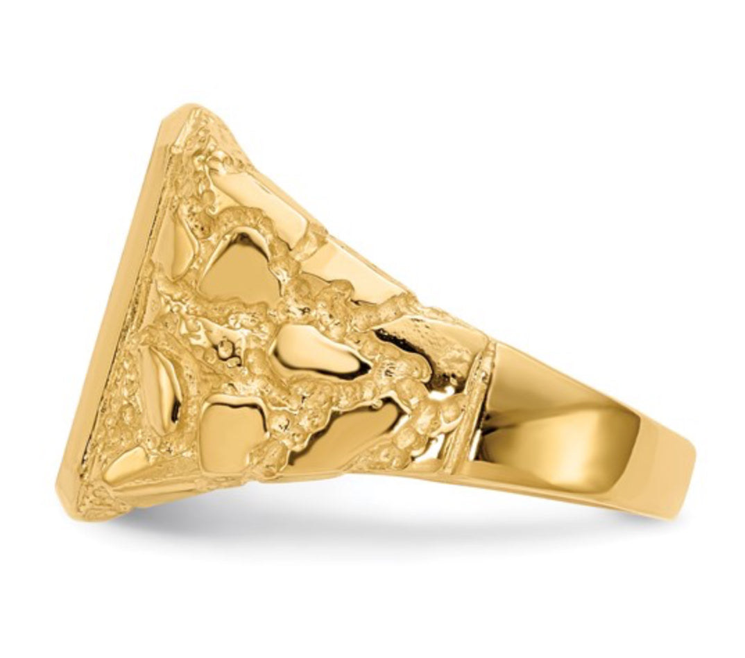 14K GOLD - FANCY SQUARE SIGNET RING