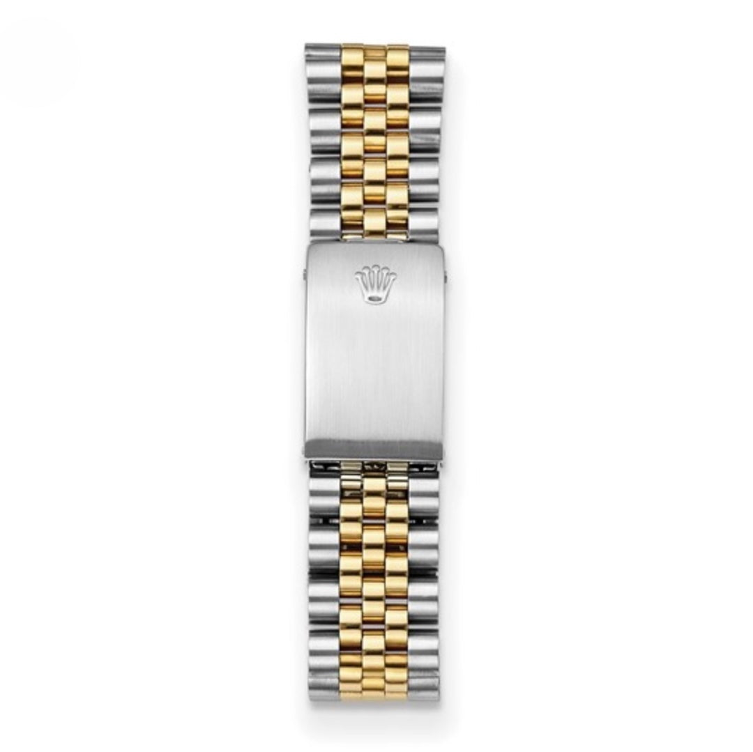 CERTIFIED PRE-OWNED ROLEX - JUBILEE DATEJUST GREEN DIAMOND DIAL & FLUTED BEZEL WATCH
