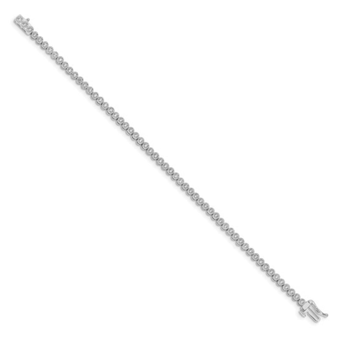 14K WHITE GOLD - LAB DIAMOND TENNIS BRACELET