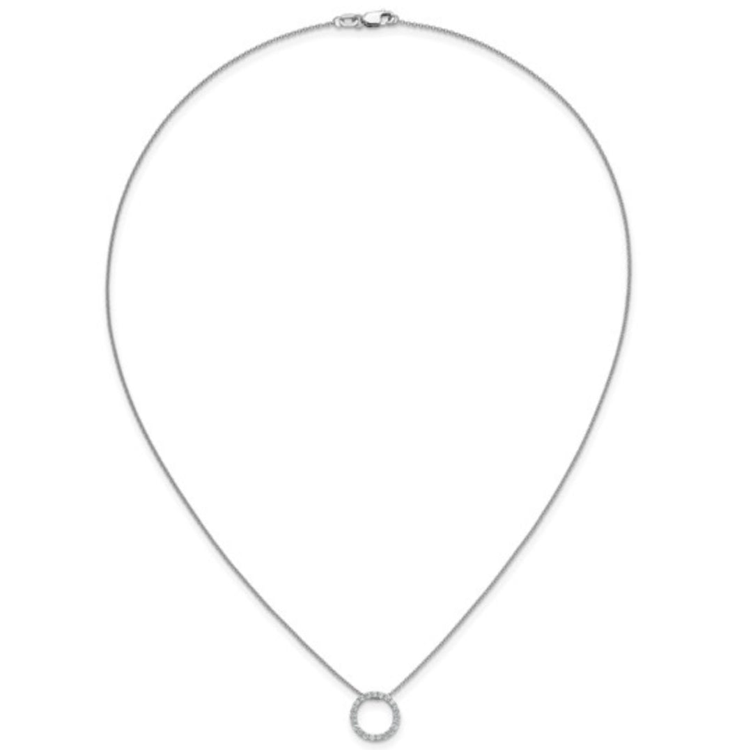 14K WHITE GOLD - LAB DIAMOND CIRCLE NECKLACE