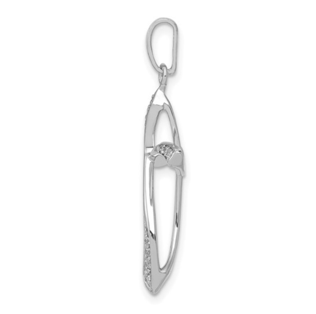 14K WHITE GOLD - LAB DIAMOND WOMEN’S CROSS PENDANT