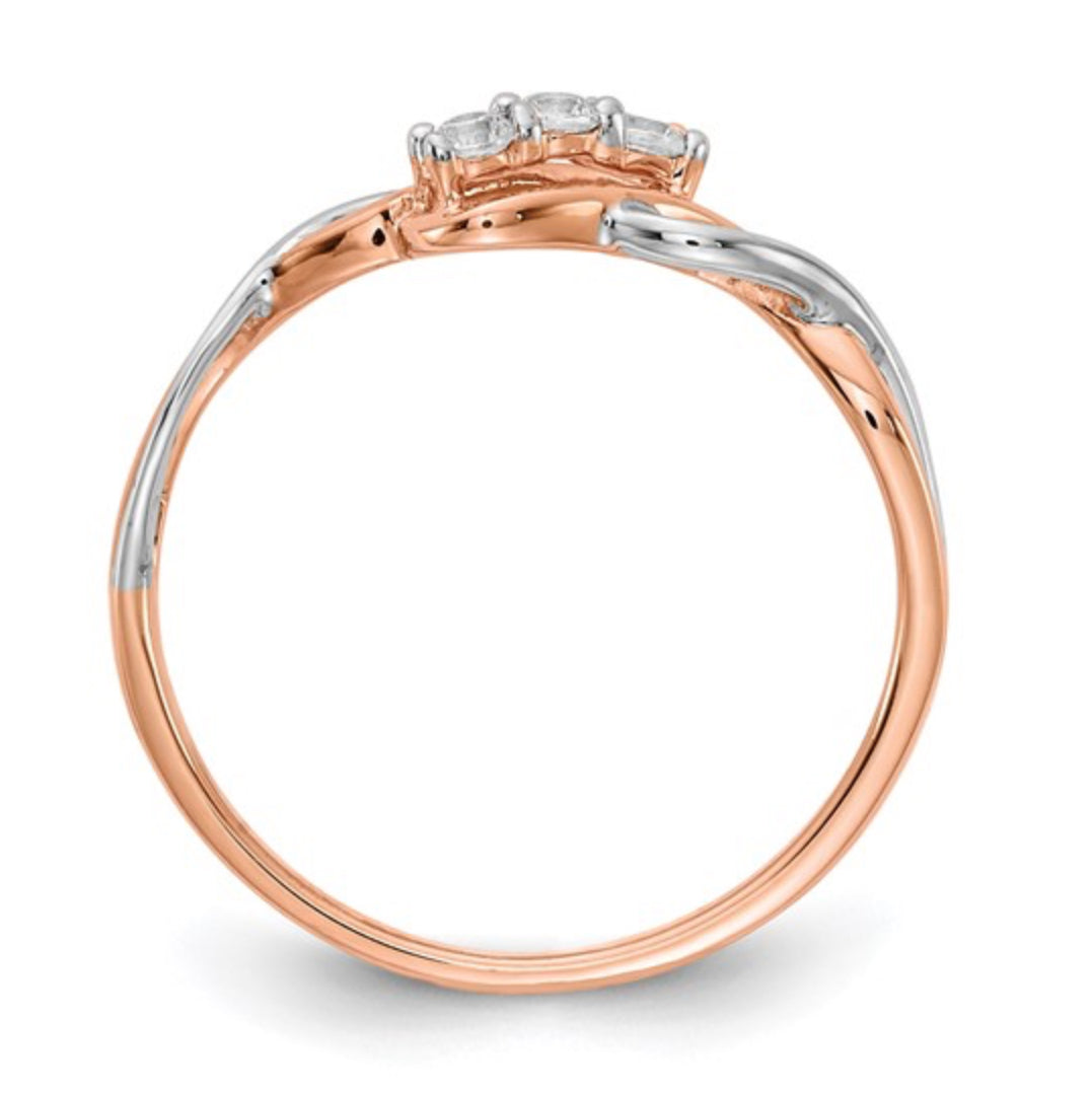 14K TWO-TONE GOLD - LAB DIAMOND POLISHED TWIST RING