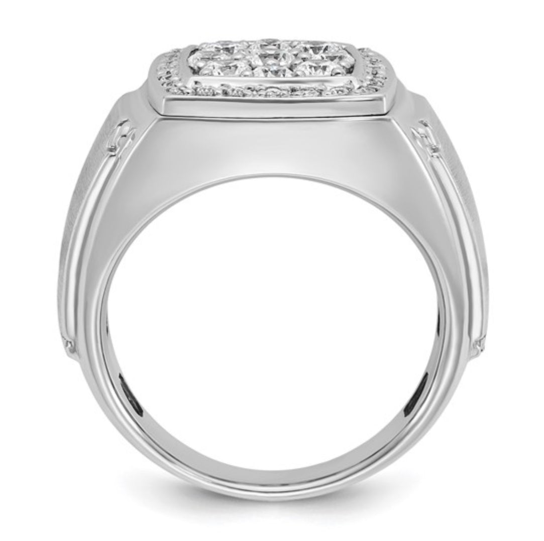 14K WHITE GOLD - DIAMOND SQUARE CLUSTER RING