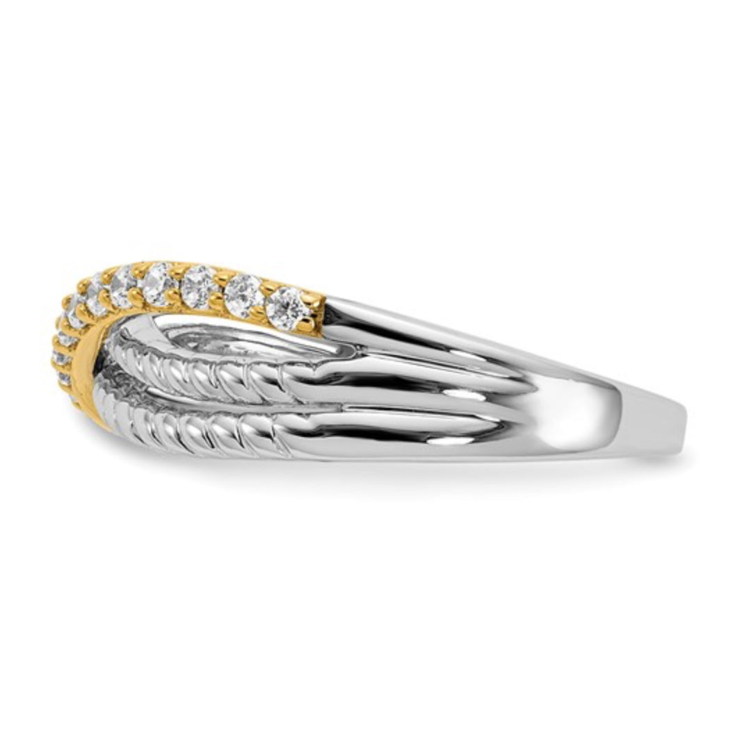 14K TWO-TONE GOLD - LAB DIAMOND FANCY RING