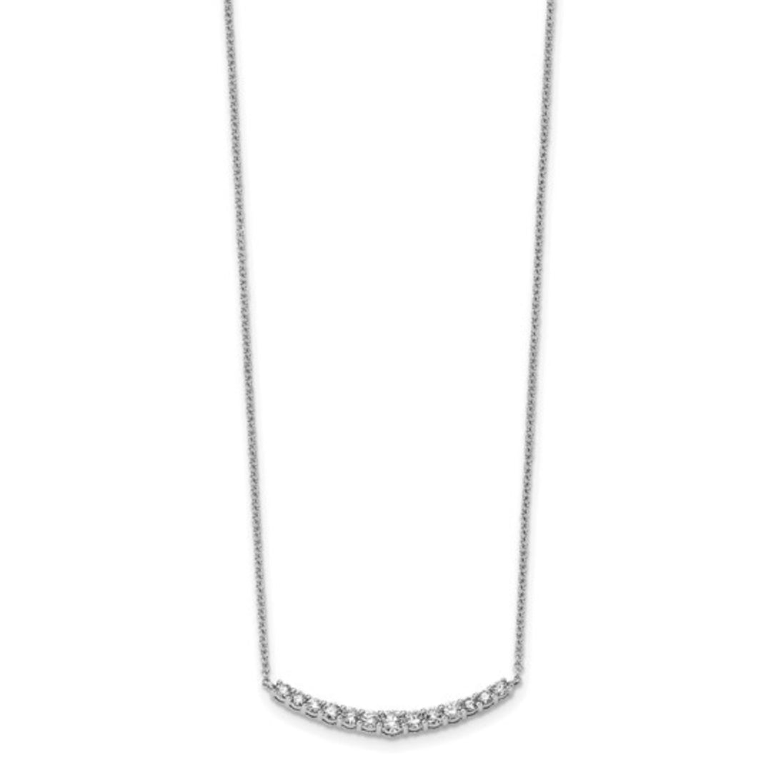 14K WHITE GOLD - LAB DIAMOND BAR NECKLACE