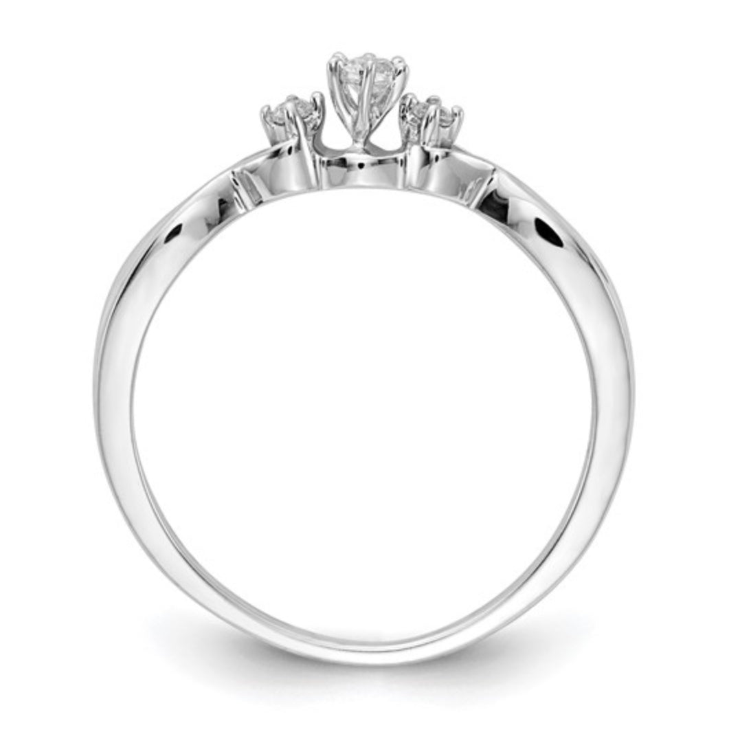 14K GOLD - LAB DIAMOND 3 STONE RING