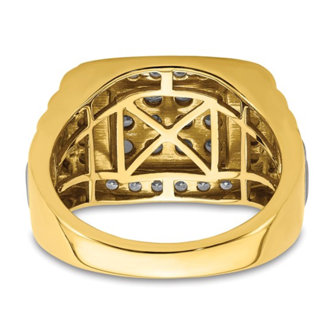 14K TWO-TONE GOLD - MENS ANTIQUED RING