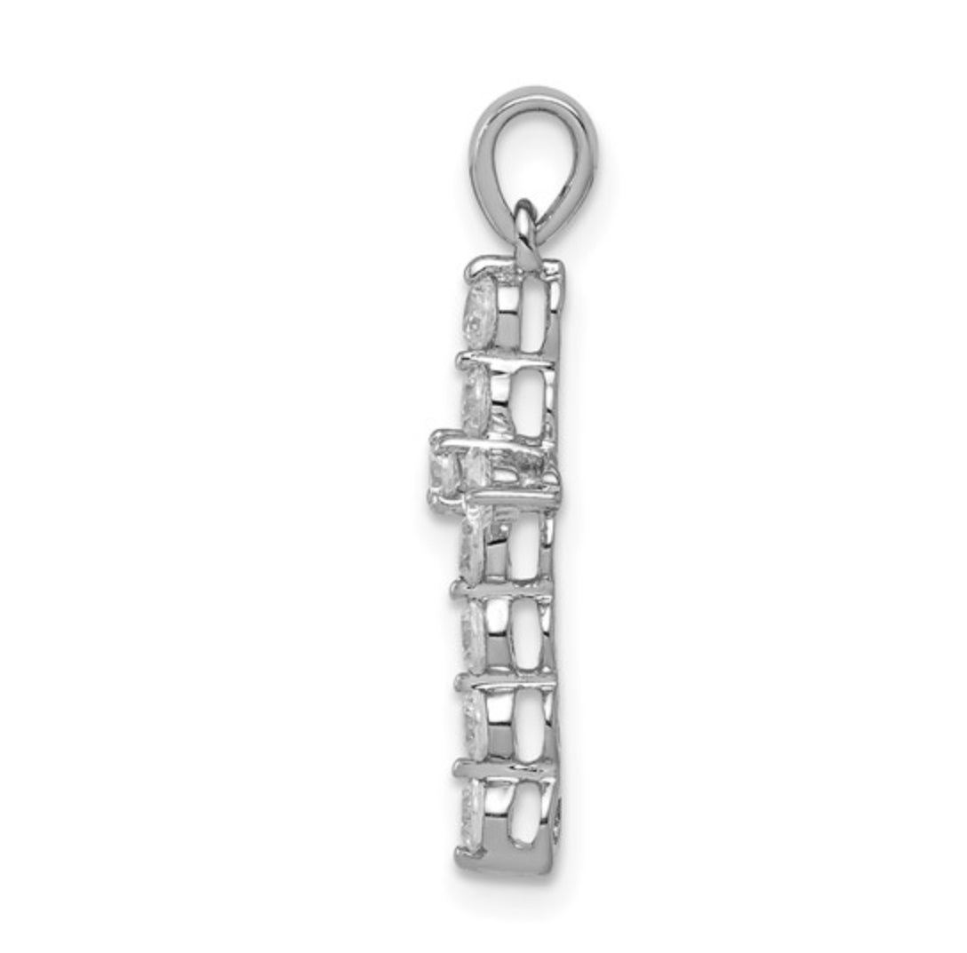 14K WHITE GOLD - LAB DIAMOND CROSS PENDANT 2/5CT