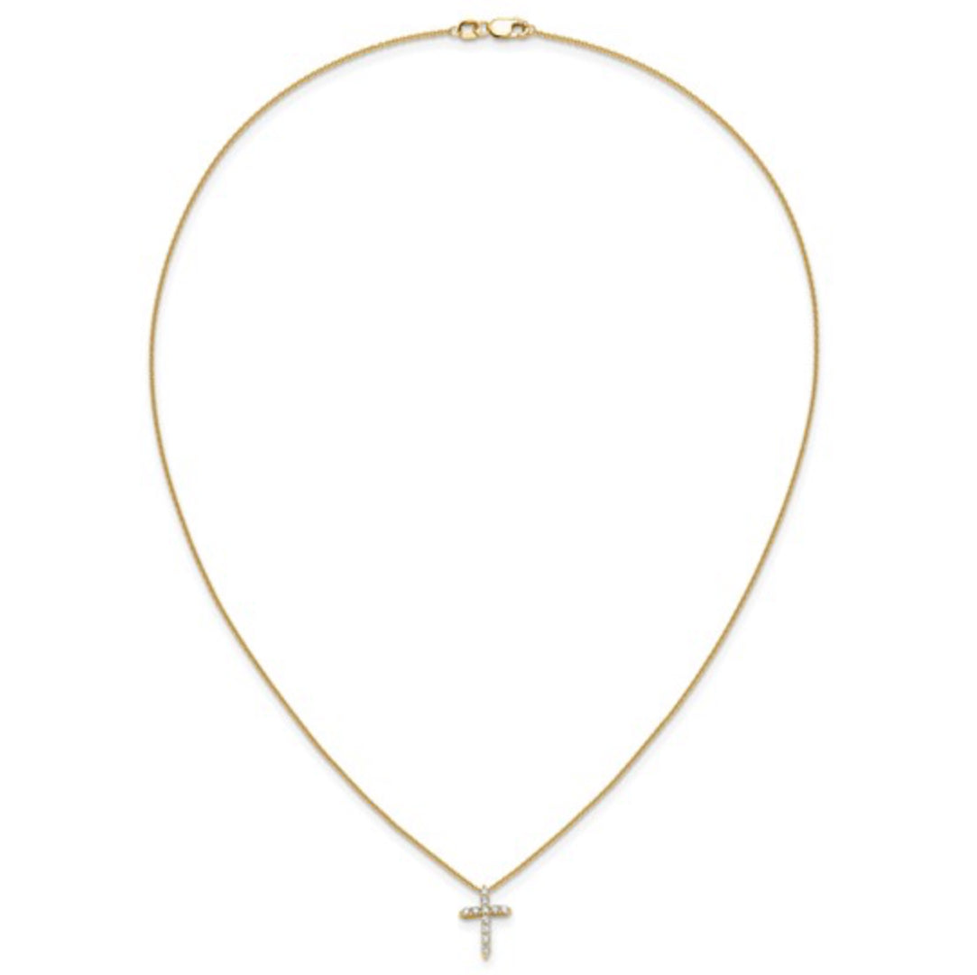 14K GOLD - LAB DIAMOND CROSS NECKLACE