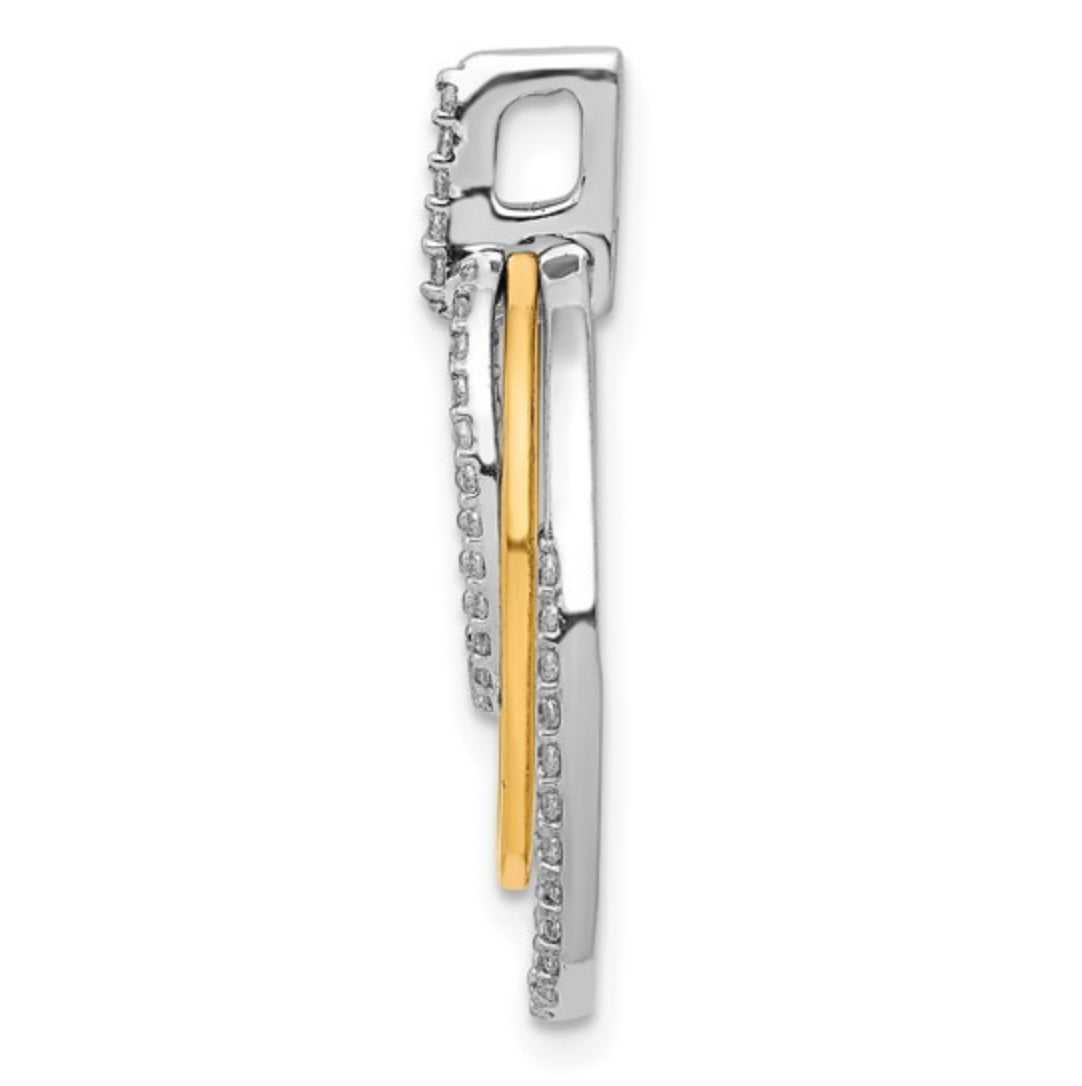 14K WHITE GOLD - LAB DIAMOND TRIPLE OVAL PENDANT 1/4CT