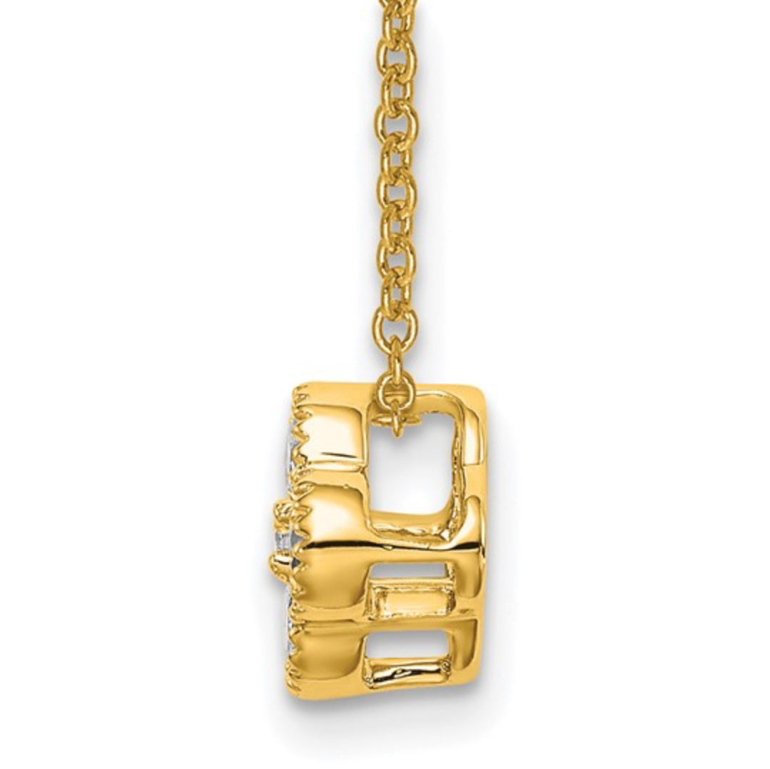 14K GOLD - LAB DIAMOND BLOOM NECKLACE