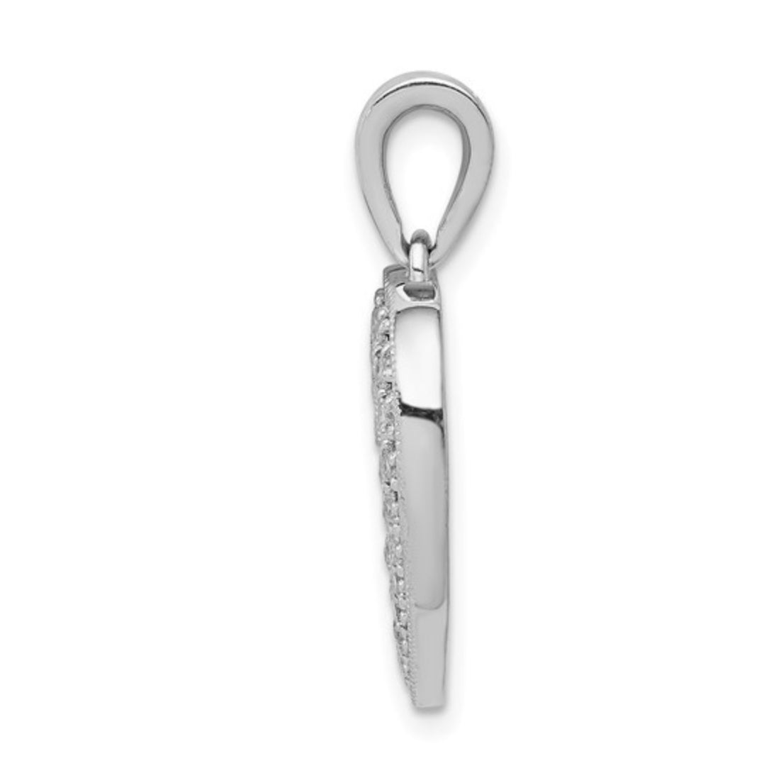 14K WHITE GOLD - LAB DIAMOND HEART PENDANT