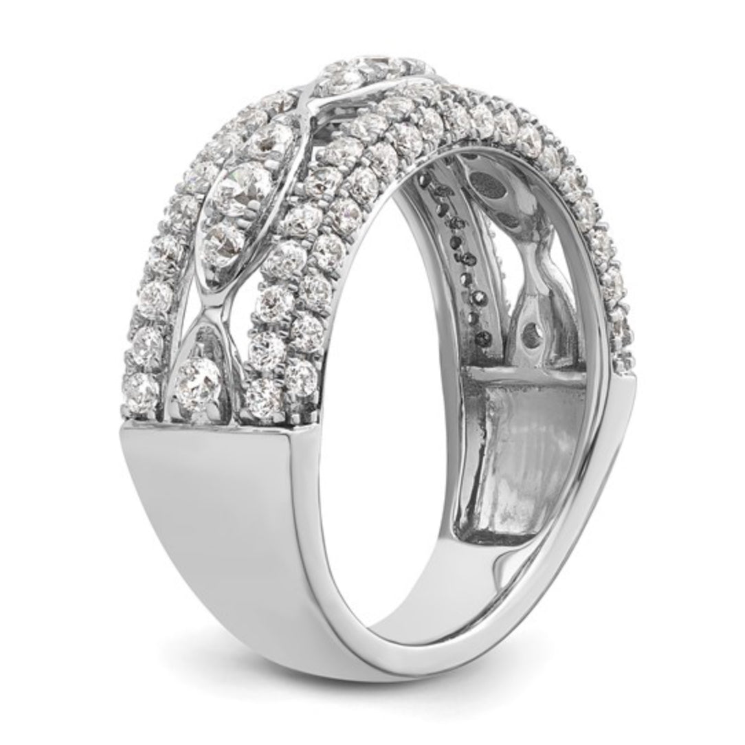 14K WHITE GOLD - LAB DIAMOND FASHION RING