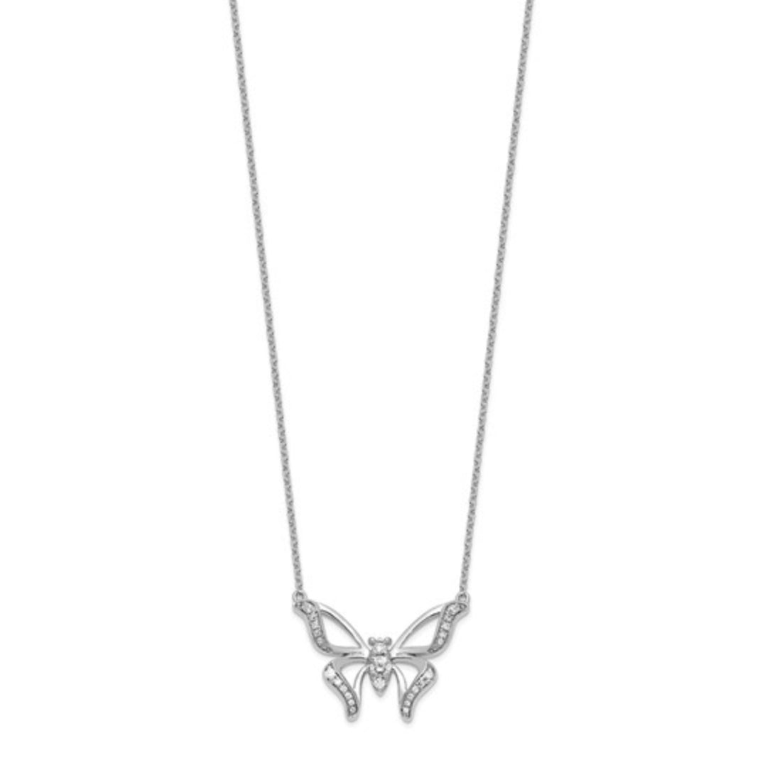 14K WHITE GOLD - LAB DIAMOND BUTTERFLY NECKLACE