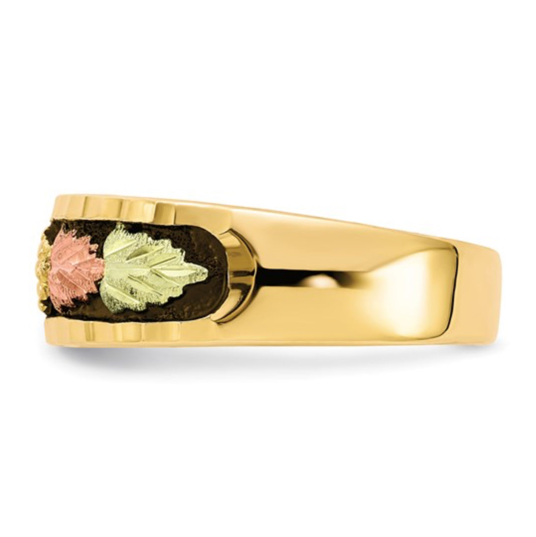 10K TRI-GOLD - MENS ANTIQUED RING