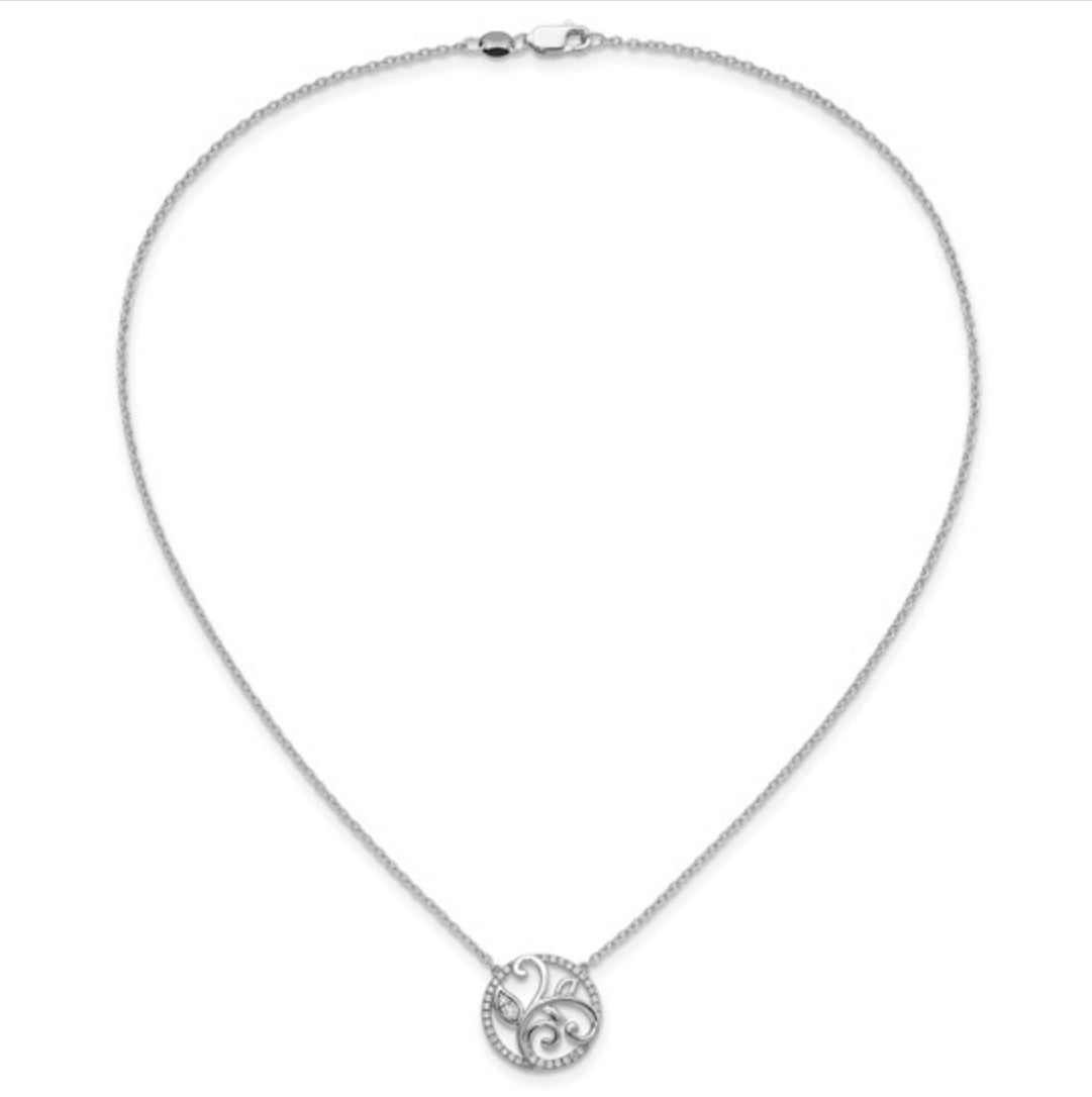 14K WHITE GOLD - LAB DIAMOND GROWTH FLORAL NECKLACE