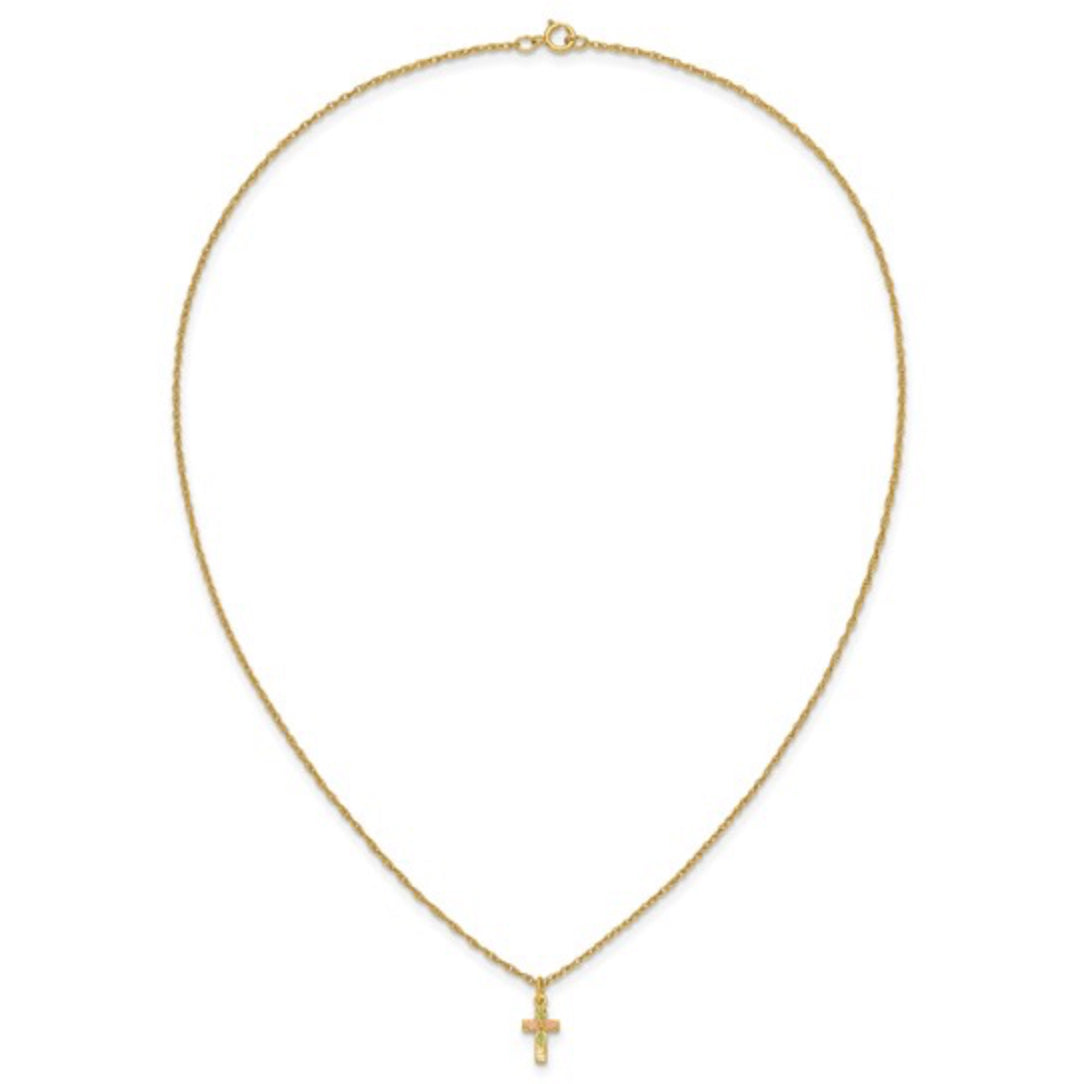 10K TRI-GOLD - BLACK HILLS CROSS NECKLACE