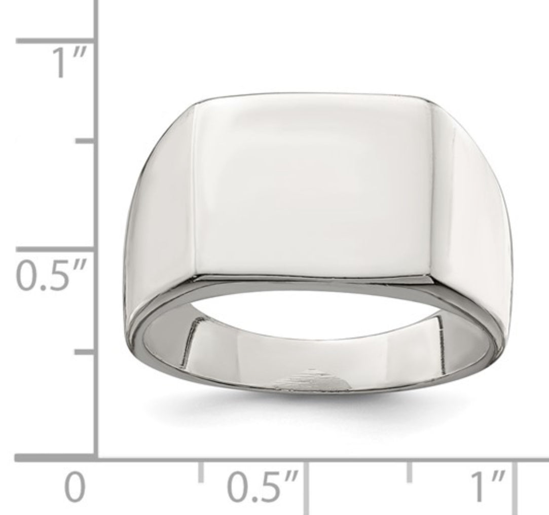 STERLING SILVER - CLOSED BACK SIGNET RING
