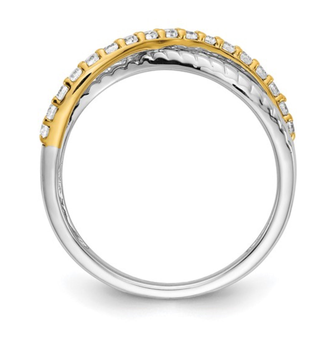 14K TWO-TONE GOLD - LAB DIAMOND FANCY RING