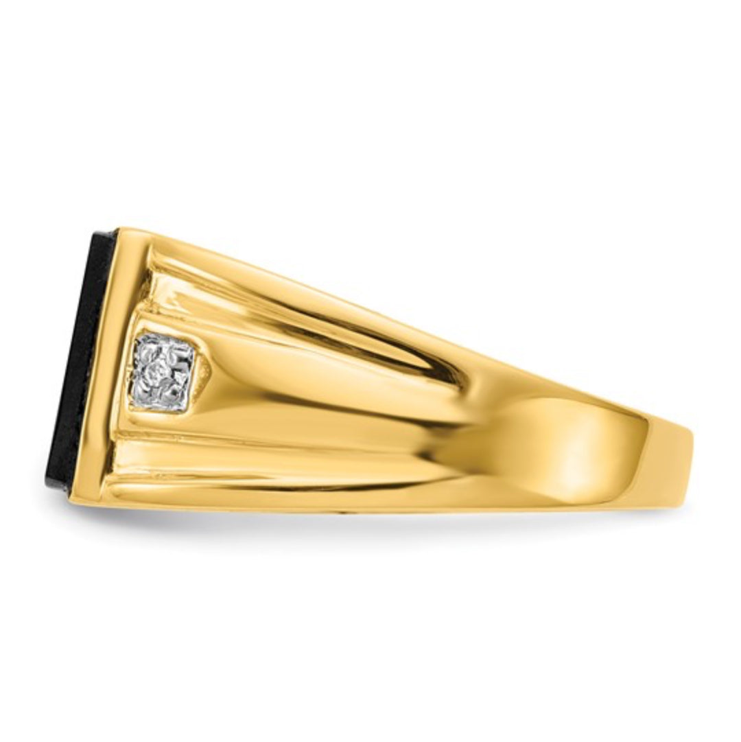 10K GOLD - MEN’S ONYX & DIAMOND RING