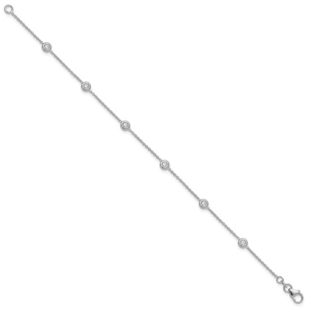 14K WHITE GOLD - LAB DIAMOND SIX STATION BRACELET